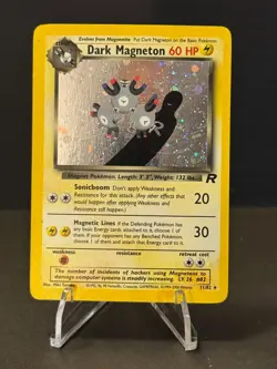 2000 Pokemon Team Rocket Dark Magneton 11/82 Holo HP - Image 1