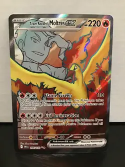 Team Rocket's Moltres ex 208/182 Pokemon Destined Rivals Ultra Rare Full Art - Image 1