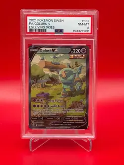 2021 Pokemon Sword and Shield Evolving Skies Full-Art Golurk V PSA 8 - Image 1