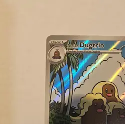 Pokemon Alolan Dugtrio Sv08 Surging Sparks Illustration Rare Holo 208/191 - Image 2