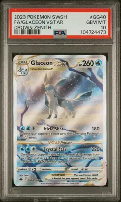 Pokemon TCG Glaceon VSTAR Crown Zenith GG40/GG70 PSA 10 Eveolutions - Image 1
