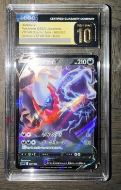 CGC Pristine 10 Darkrai V 007/020 VSTAR Starter Sets Holo Japanese 2022 - Image 1