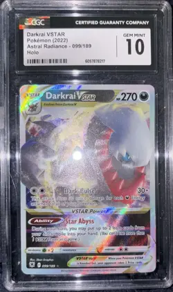 Pokemon TCG Darkrai VSTAR 099/189 Astral Radiance CGC Gem Mint 10 - Image 1