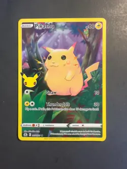 2021 Pokemon Celebrations 25th Pikachu 5 /25 Full Art Illustration rare Holo - Image 1
