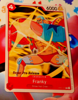 One Piece English Card Game Carte Super Pre-Release Franky ST01-010 SR EN NM - Image 1