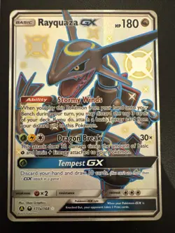 Rayquaza GX 177a/168 Pokemon Card Alternate Art Promo Ultra Rare Pack Fresh - Image 1