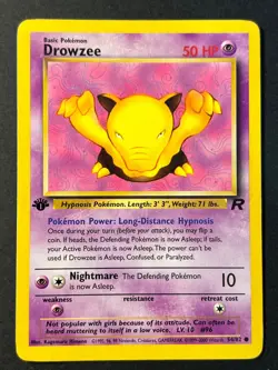 Drowzee 54/82 1st Edition Team Rocket - Pokemon Card WOTC - LP - Image 1