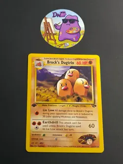 Pokemon TCG Brock's Dugtrio 22/132 - 1st Edition Gym Challenge Non Holo Card NM - Image 1