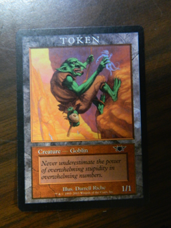 MTG Legions Player Rewards Goblin Token (2003) Lightly Played - Image 1