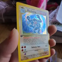 Machamp Pokemon Card 100 HP Holo First Edition Seismic Toss - Image 2