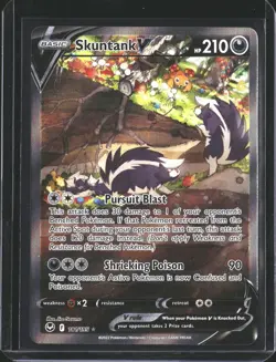 Skuntank V 181/195 Ultra Rare Silver Tempest Pokemon NM/M - Image 1