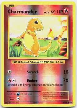 Charmander 9/108 Common Evolutions Pokemon Reverse Holo Near Mint - Image 1