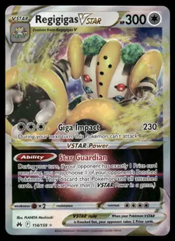 Pokemon Cards Regigigas VSTAR 114/159 Crown Zenith Holo Rare VSTAR NM *3 - Image 1