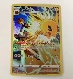 2022 Pokemon Brilliant Stars Jolteon TG04/TG30 Trainer Gallery Art Rare HP 100 - Image 2