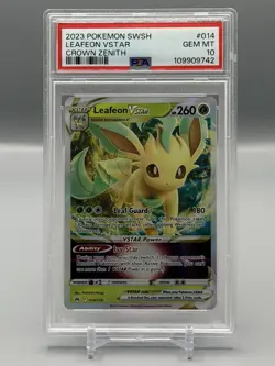 Leafeon VSTAR 014/159 Crown Zenith 2023 Holo Pokemon PSA 10 - Image 1