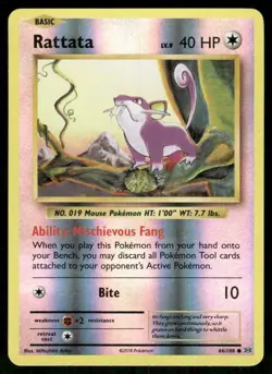 Rattata 66/108 Common Evolutions Pokemon Reverse Holo NM - Image 1