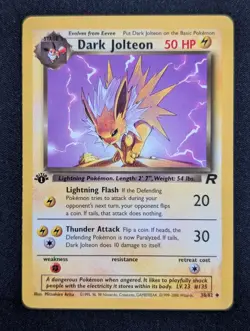 Dark Jolteon 38/82 Team Rocket Pokemon LP 1st Edition - Image 1