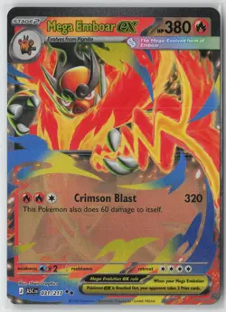 Pokemon Mega Emboar ex #031/217 ME: Ascended Heroes Near Mint or Better - Image 1