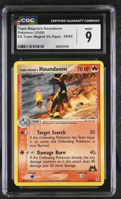 CGC 9 MINT Team Magma's Houndoom EX Team Magma Vs Aqua 34/95 Pokemon Card - Image 1