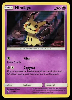 Mimikyu 58/145 Holo Rare Guardians Rising Pokemon Card - Image 1