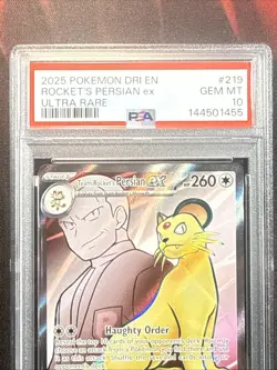 Team Rocket's Persian EX 219/182 Ultra Rare PSA GEM MINT 10 - Image 3
