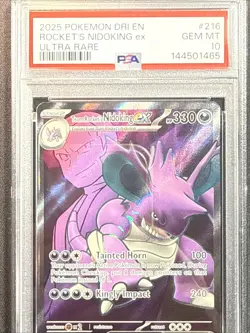 Team Rocket's Nidoking EX ULTRA RARE #216 PSA GEM MINT 10 - Image 3