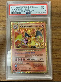 PSA 9 Charizard 001/025 25th Anniversary Pokemon cards Indonesia (Bahasa) 2021 - Image 1