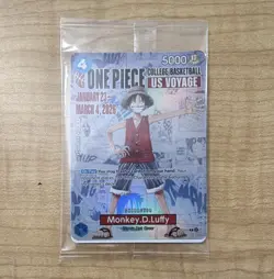 Bandai Namco One Piece US Voyage Monkey D. Luffy Promo Holo Card & Poster - Image 1