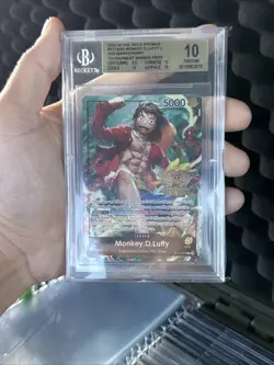 2025 One Piece Promos 003 Monkey D. Luffy L 2nd Anniv Tournament Winner BGS 10 - Image 1
