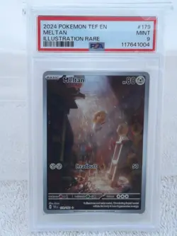 2024 POKEMON TEF EN-TEMPORAL FORCES ILLUSTRATION RARE #179 MELTAN PSA 9 - Image 1