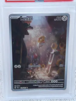 2024 POKEMON TEF EN-TEMPORAL FORCES ILLUSTRATION RARE #179 MELTAN PSA 9 - Image 2