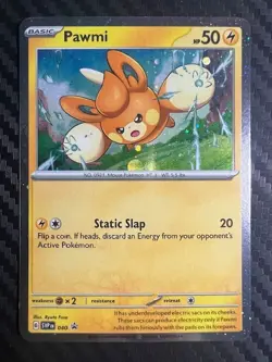 Pokemon TCG Pawmi 040 Holo Scarlet & Violet Promo Cosmo Holo VLP - Image 1