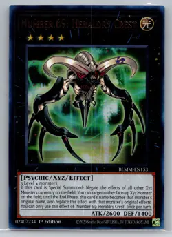 YUGIOH BLMM-EN153 Number 69: Heraldry Crest Ultra Rare 1st Edition - Image 1