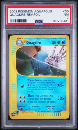 PSA 7 Quagsire 30/147 Aquapolis Reverse Foil Pokemon - Image 1