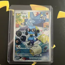 Pokemon Riolu 215/198 SV01 Scarlet & Violet Illustration Rare Full Art Holo - Image 1