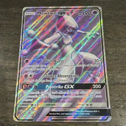 Pokemon TCG Mewtwo GX 72/73 Shining Legends Full Art Holo 190 HP English - Image 1