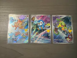 Pokemon First Partner Illustration Collection Series 1 Gen 4 Sinnoh Starters Set - Image 1