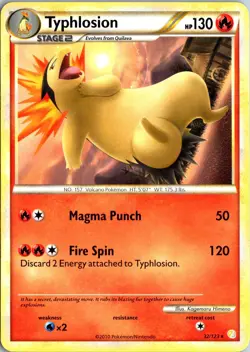 Typhlosion 32/123 Rare HeartGold & SoulSilver Pokemon Lightly Played - Image 1