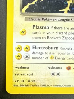Pokemon Rocket’s Zapdos Holo Team Rocket #15 LP - Image 5