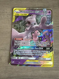 MEWTWO & MEW GX 71/236 HOLO GX RARE UNIFIED MINDS POKEMON NM - Image 1