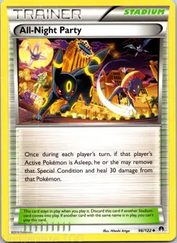 All-Night Party 96/122 Uncommon BREAKpoint Pokemon NM - Image 1