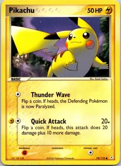 Pikachu 78/110 Common Holon Phantoms Pokemon NM - Image 1