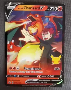 * Lance's Charizard V Pokemon Card Promo SWSH133 Celebrations Black Star NM - Image 1