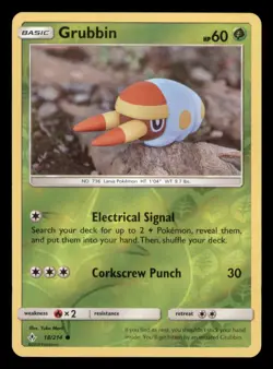 Grubbin 18/214 Common Unbroken Bonds Pokemon TCG Reverse Holo NM - Image 1
