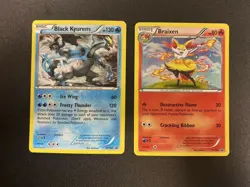 Black Kyurem XY160 and Braixen XY161 Pokemon Promo Card Lot NM - Image 1