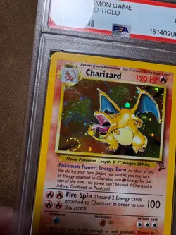 LARGE SWIRL * 2000 POKEMON BASE SET 2 #4 CHARIZARD-HOLO PSA 5 - Image 5