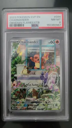 2023 POKEMON SVP EN-SV BLACK STAR PROMO #044 CHARMANDER PSA 8 - Image 1