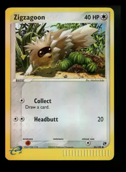 Zigzagoon 85/100 EX Sandstorm 2003 Reverse Holo e-Series Pokemon Card TCG - Image 1