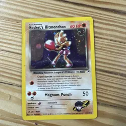 Pokemon NM TCG Rockets Hitmonchan Holo Rare Card 11/132 Gym Heroes - Image 1