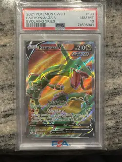 Pokemon Rayquaza V Full Art 193/203 Evolving Skies Ultra Rare PSA 10 GM MNT 2021 - Image 1